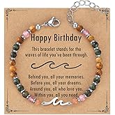 AULSIEY Friendship Wave Beaded Bracelet for Best Friend Bestie, Christmas Stocking Stuffers Birthday Gifts for Women Sister Daughter