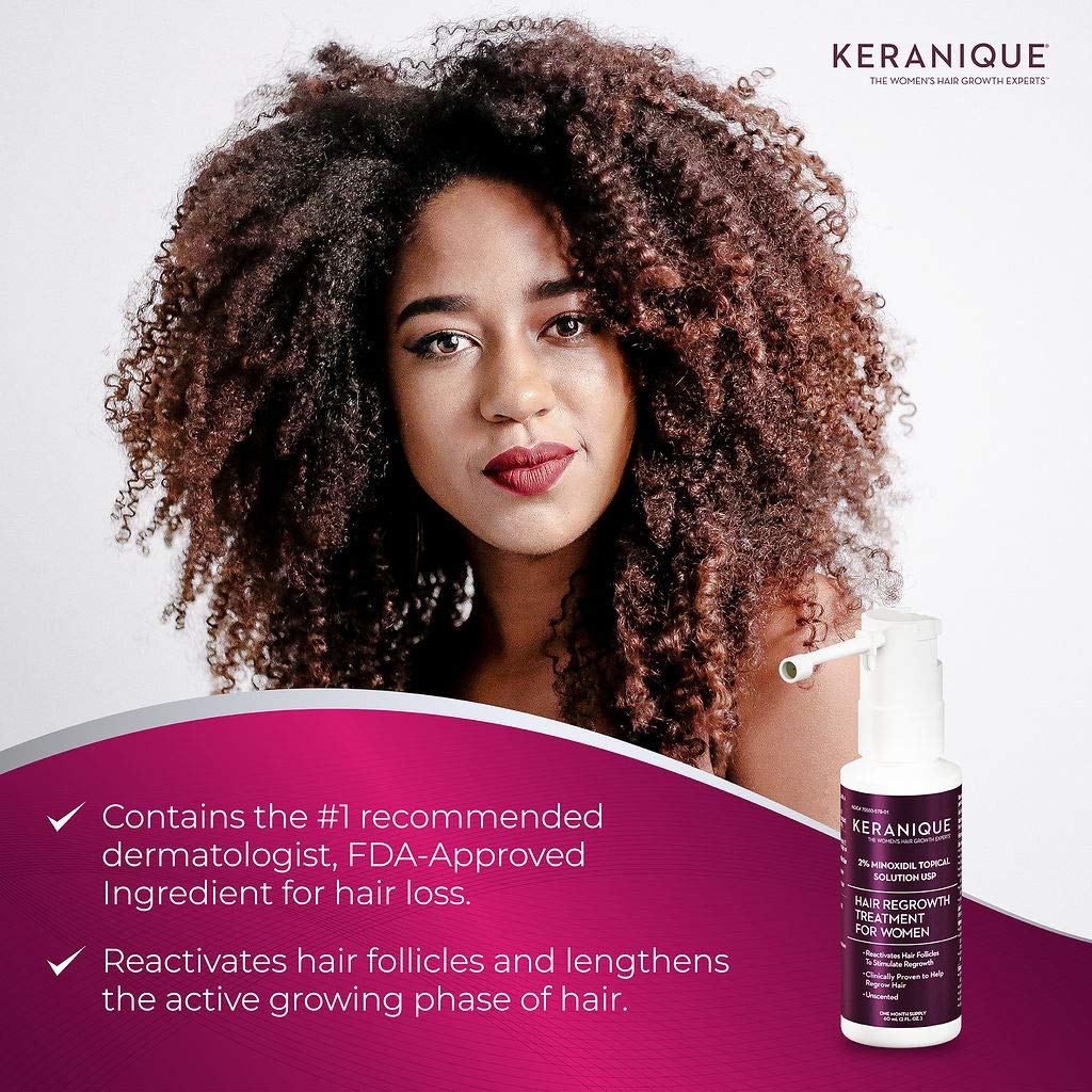 Keranique Hair Regrowth System – 30 Days - Keratin Amino Complex - Free of Sulfates, Dyes and Parabens, Includes Shampoo and Conditioner, Minoxidil and Lift and Repair Spray for Dry Thinning Hair : Beauty