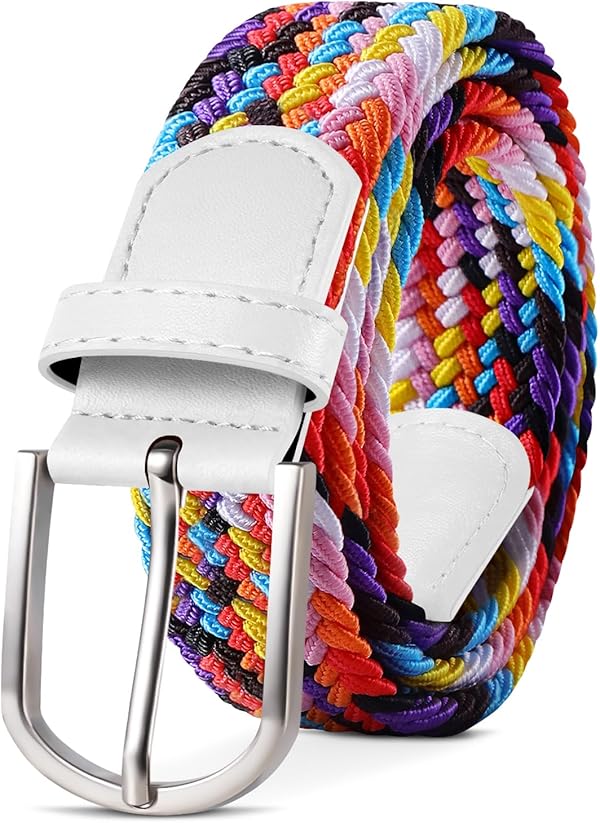 TANGCHAO Stoffgürtel Stretchgürtel Elastik Flechtgürtel Geflochtener und Elastischer Dehnbarer Gürtel für Damen und Herren Breite 3.3cm Länge 90 cm bis 135 cm