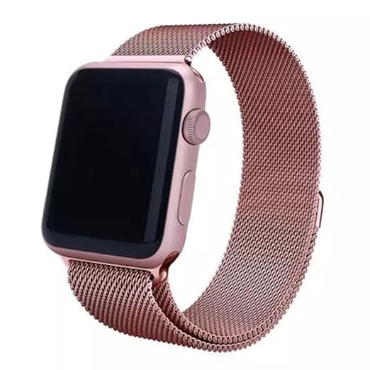title=Trop Saint® Cinturino Apple Watch in Maglia Milanese Rosa (42mm) con Magnete di
