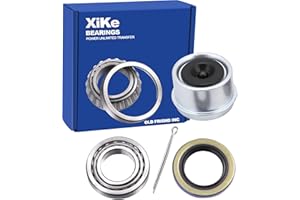 XiKe 1 Set Fits for 1-1/16'' Axles Trailer Wheel Hub Bearings Kit, L44649/L44610 and 12192TB Seal OD 1.980'', Dust Cover and 