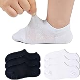 JORMATT Toddler Little Girls Boys No Show Socks Cotton Anti Slip Low Cut Socks With Grips 6 Pairs