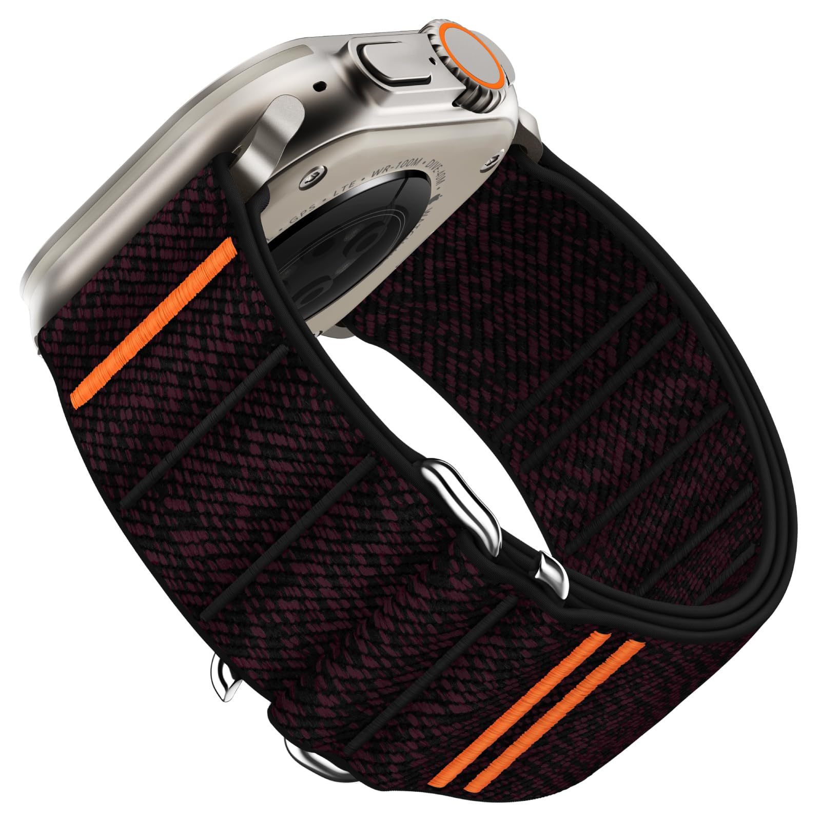 Suitisbest Straps Compatible with Apple Watch Ultra Strap 49mm 46mm 45mm 44mm 42mm, Stretchy Nylon Sport Loop Strap with S-Hook for Apple Watch Ultra 2/ Ultra SE Series 10 9 8 7 6 5 4 3, Ruby