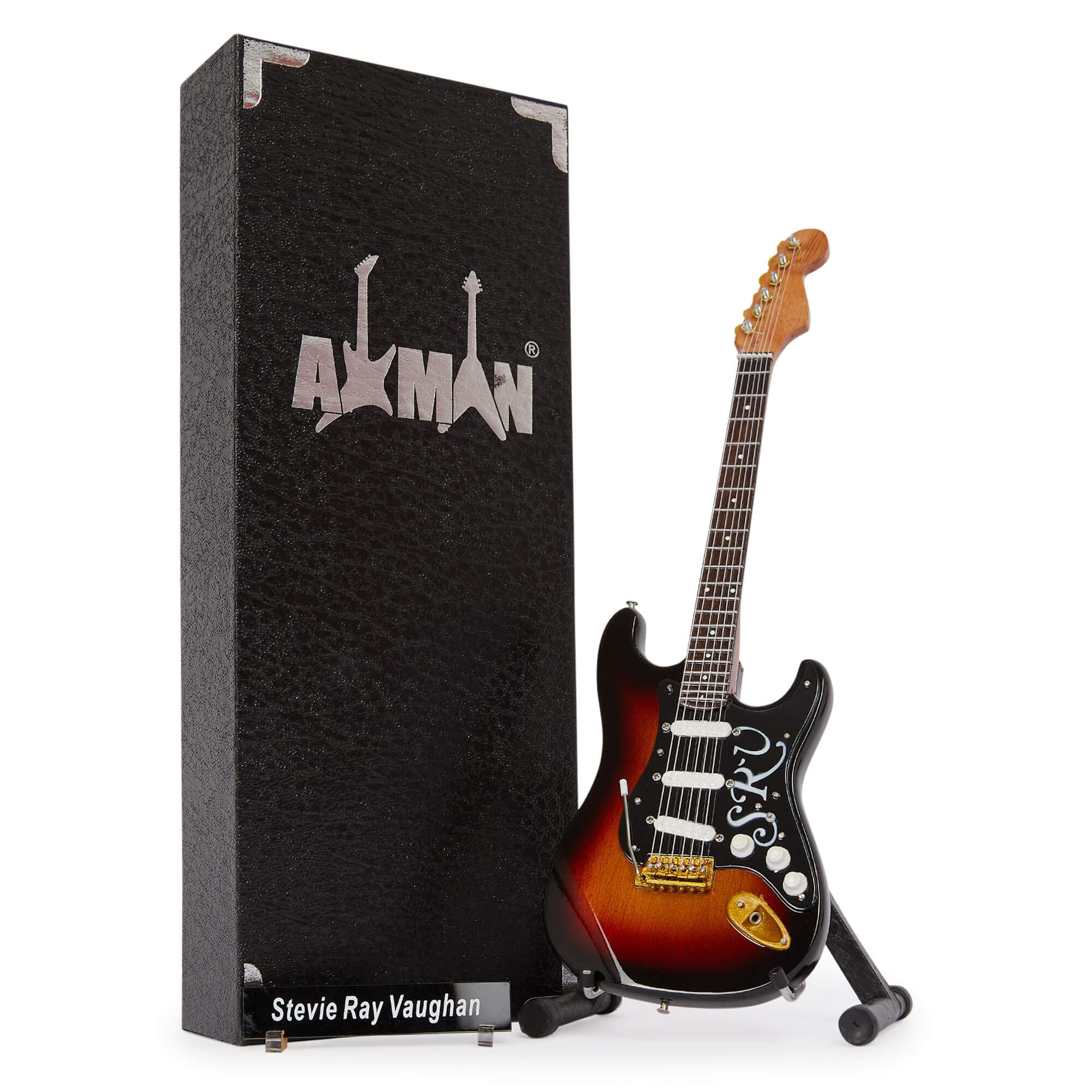 Axman Stevie Ray Vaughan: Number One - Miniature Guitar Replica - Music Gifts - Handmade Ornamental 1/4 Scale - Includes a Display Box, Name Tag and Miniature Guitar Stand