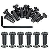 Xrfoiniu 50 Sets Furniture Bolts - M6x20mm Black