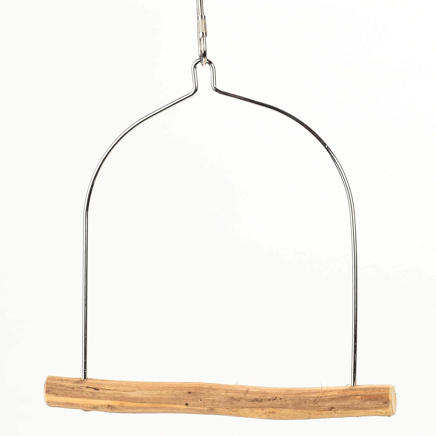 PARROT ESSENTIALS Natural Wood Arch Swing Perch, Wooden Swing for Parrots Budgie, Cockatiel
