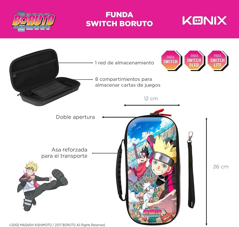 Boruto Naruto Next Generations Protective and Transport Case World Nintendo Switch, Switch Lite e Switch OLED - Equipa de Design 7 Konoha