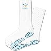 AYQJCBGC Cute Pilates Grippy Socks, Pink Pilate Gifts for Women, Striped Crew Grip Socks for Studio Pilate.