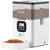 VOLUAS Automatic Cat Feeder, 4L Timed Dry Food Dispenser for Cats &amp; Dogs | Programmable Portion Control, Up to 4 Meals Daily, Dual Power Supply, Power-Off Memory, 10-Second Voice Recorder