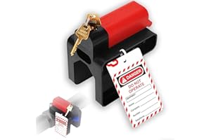 Young Dance Adjustable Ball Valve Lockout Device - OSHA Compliant Industrial Safety Lock for 1/4''-2-1/2'' Valves - Heavy-Duty Nylon Construction - Weatherproof Design - Red