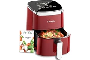 Air Fryers 4 Qt, Fabuletta 9 Cooking Functions Smart Air Fryers, Shake Reminder, Powerful 1550W Electric Hot Air Fryer,Tempered Glass Display, Dishwasher-Safe & Nonstick, Quiet, Fit for 2-4 People