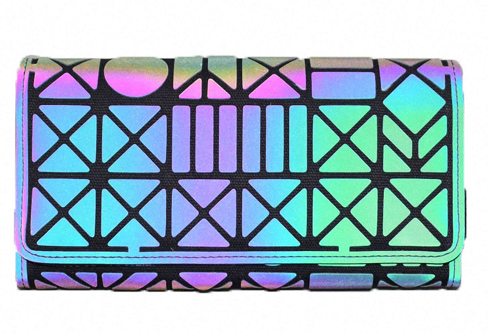 Ulalaza Geometric Luminous Tote Bag Holographich Purses and Handbags Flash Reflactive Crossbody Bag for Women