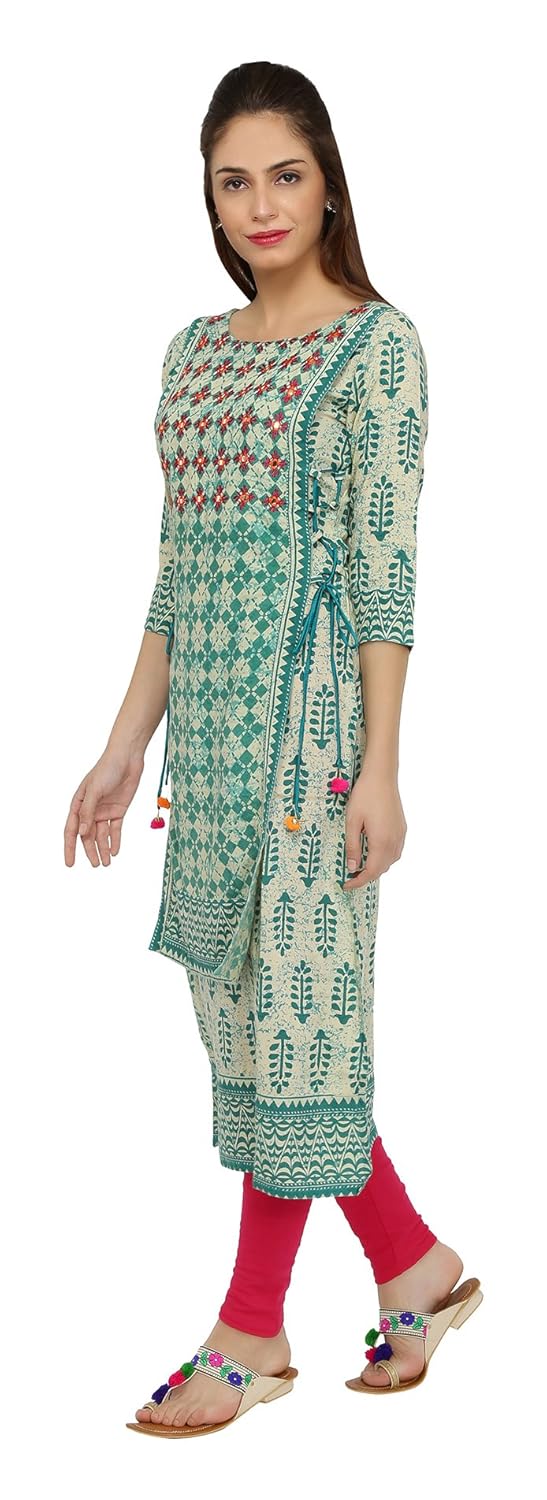 gulmohar jaipur women's rayon straight kurta