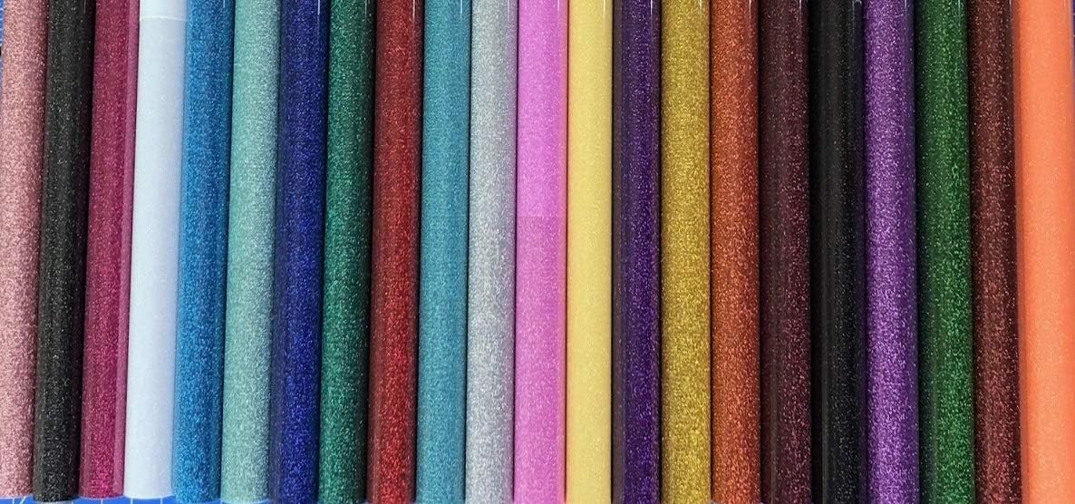 SiserGlitter Iron On Heat Transfer Choose 5 Colors, 5 12”x20” Rolled Sheets, Great Color and Sparkle