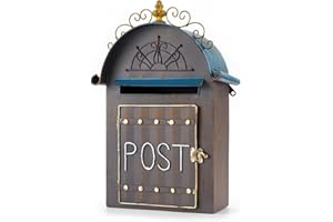 MEIYIHUI Wall Mount Mailboxes for Outside,Vintage Mailbox,Rural Mailboxes,Home Garden Decor (Multicolor-C)