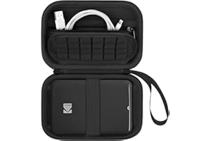 Supmay Hard Carrying Case for KODAK Step Instant Smartphone Photo Printer - Portable Mini Color Wireless Mobile Printer, Zipper Mesh Pocket for USB Cable, Photo Paper, Black