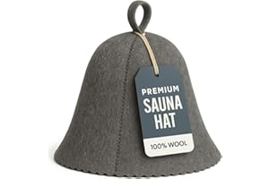 DIVELUX Premium Sauna Hat – 100% Natural Wool, Handmade Sauna Headwear for Men and Women – Eco-Friendly, Breathable, Insulating Hat for Sauna, Steam Room, Banya, and Bathhouse – One Size Fits All, Grey