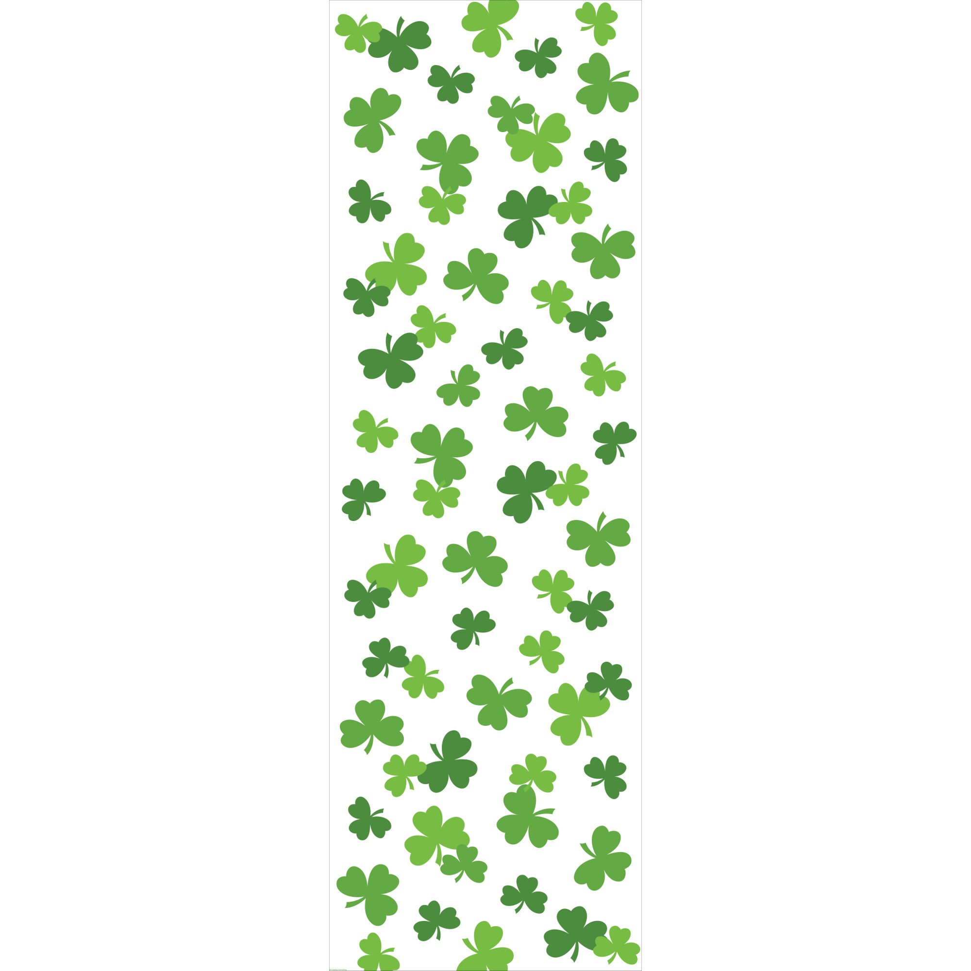 Creative Converting All Over Print Shamrock Scatter Plastic Tablecover, 54 x 102 inches, Green