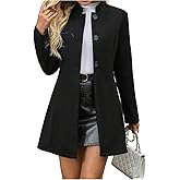 GORGLITTER Women's Button Up Dressy Jacket Long Sleeve Collared Fall Elegant Work Office Blazers