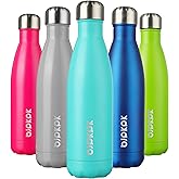 BJPKPK 17oz Insulated Stainless Steel Water Bottles,Sports Water Bottles Keep Cold for 24 Hours and Hot for 12 Hours,BPA Free for Travel,Turquoise