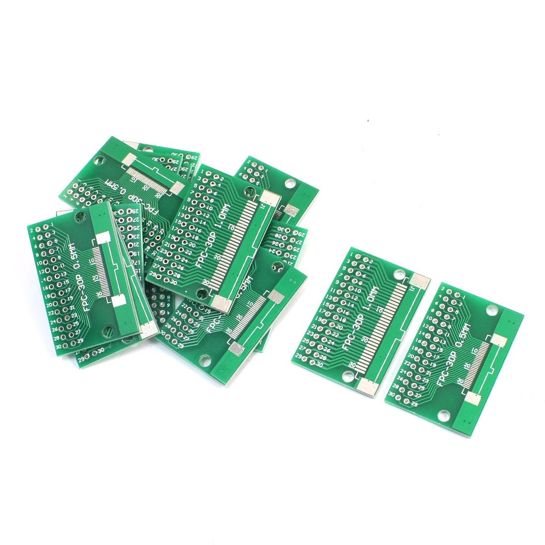 sourcingmap 15Pcs FPC/FFC 0.5mm/1.0mm Gap 30P Flat Cable Socket Connector Adapter