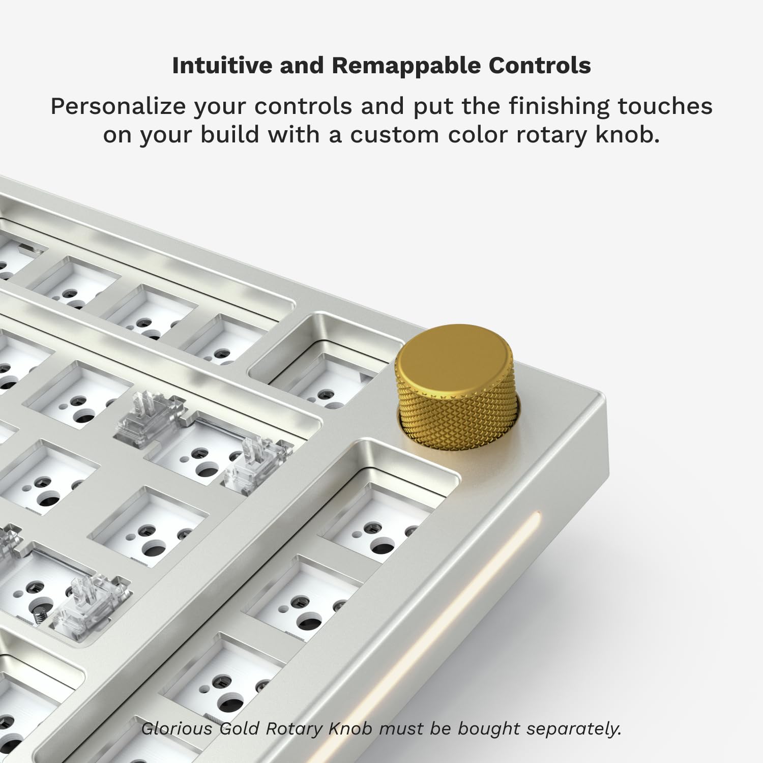 Glorious Gaming GMMK PRO 75% Barebones White (Frame Only) - Modular Mechanical Gaming Keyboard, TKL Size (75%), 3.3lb Frame, RGB, Fully Customisable, 5-Pin Switch Support