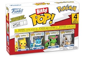 Funko Pop! Bitty: Pokemon - Pikachu, Vaporeon, Caterpie, and Cubone - 0.9 Inch (2.2 Cm) Collectable - Stackable Display Shelf Included - Gift Idea - Party Bags Stocking