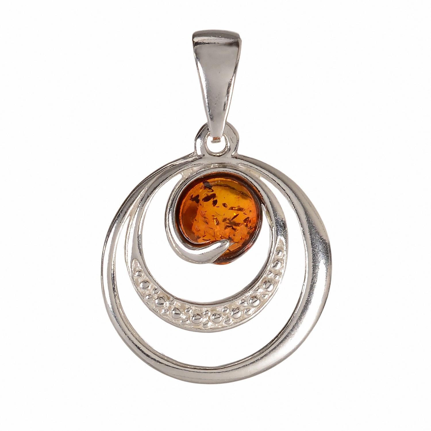 Sterling Silver and Baltic Amber Pendant "Aleta"