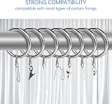 Oiiurly 50 Pack Metal Curtain Rings 32mm Inner Diameter Silver for Curtain Poles view 4