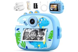 Kids Camera,Instant Camera for Kids Age 3-8,Kids Digital Camera with 1080P Video,Selfie,Fun Filters,32GB Card & Paper Rolls,P