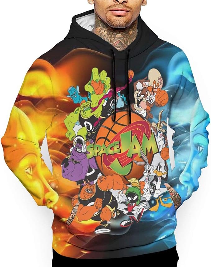 Space Jam Tune Squad Marvin & Bugs Bunny Men's Hoodie Sweatshirt White Small: Amazon.in 