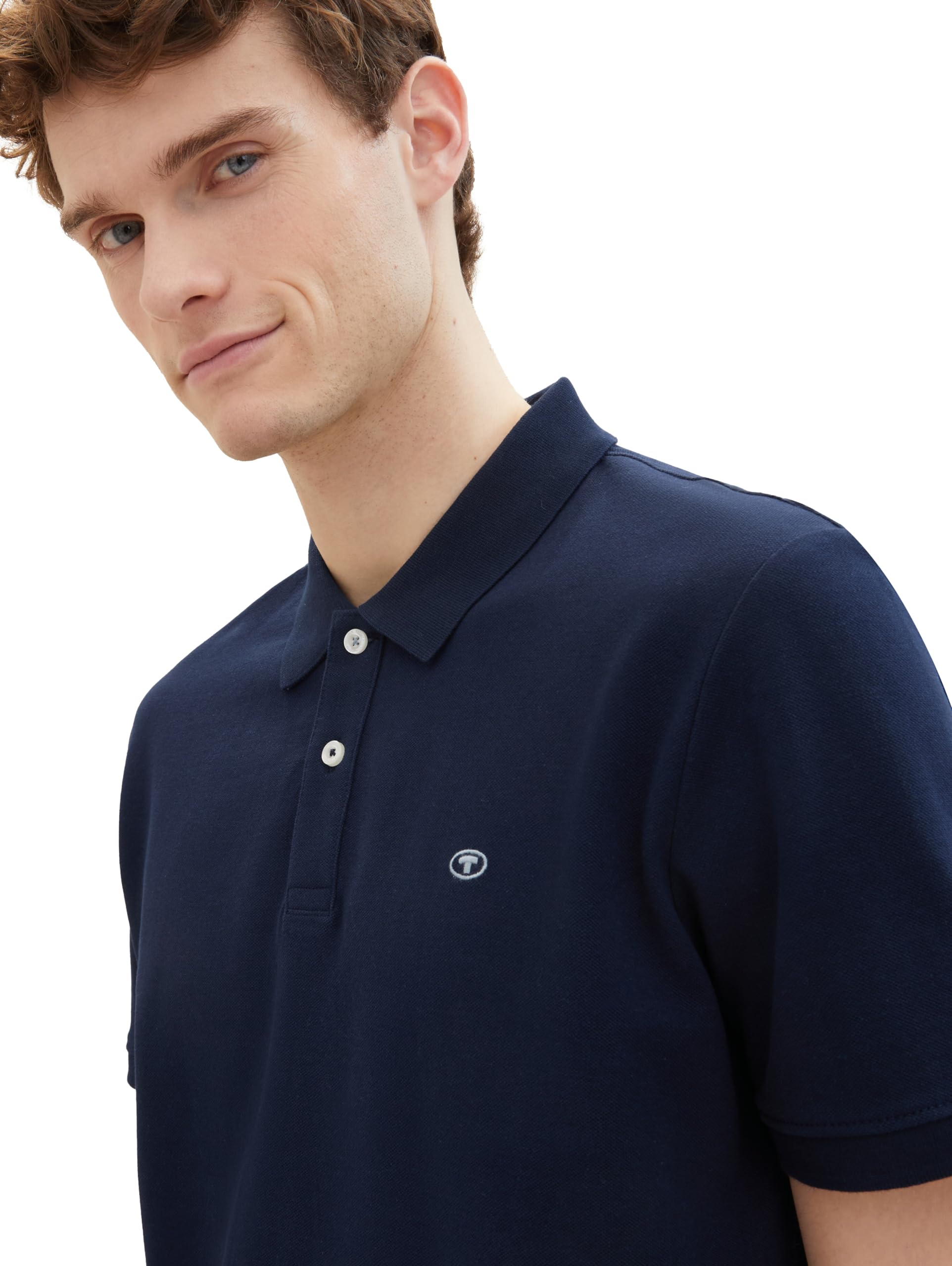 TOM TAILOR Herren Basic Piqué Poloshirt, 10668 - Sky Captain Blue, M 3