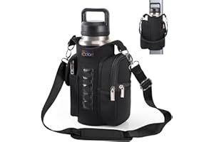 icolor Magnetic Gym Bag Water Bottle Carrier Holder with Phone Pockets & Shoulder Strap,Gym Magnetic Bag 5 Built-in Magnets Gym Accessories Organizer Sling Bottle Bag Pouch Sleeve