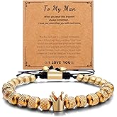To My Man- Straighten Your Crown Bracelet Gift,to My Man Bracelet Gifts for Men, Adjustable Stainless steel Crown Bracelets for Husband Boyfriend, Valentine Birthday Christmas Gifts for Men