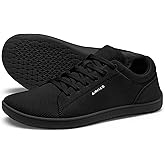 AIRHAS Womens Minimalist Barefoot Shoes Zero Drop Wide Toe Box Shoes Lightweight Casual Fashion Sneakers for Women(Black,9.0)