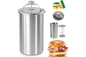 2026 Upgrade Stainless Steel Deli Meat Press with Thermometer & Spring Mechanism, Lunch Meat Press Mold for Deli Meats, Deli 