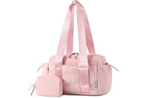 SKYSPER Mini Gym Bag for Women, Small Duffle Bag with Wet Compartment - Super Lightweight, Tiny & Compact Workout Bag for Sports, Travel, Includes Coin Purse（Pink）