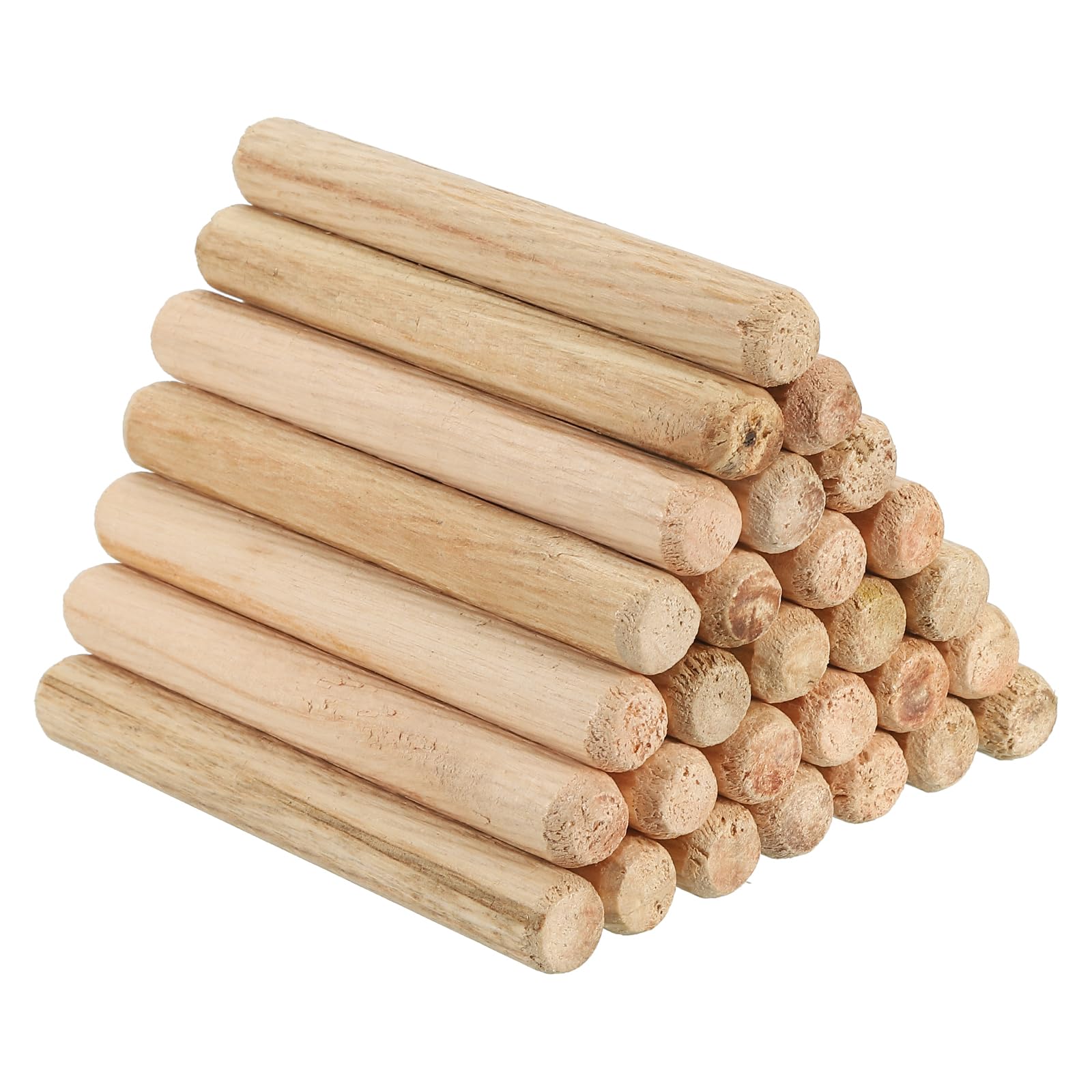 PATIKIL 3/8" x 3-1/8"(10 x 80mm) Wood Dowel Pins, 30 Pack Fluted Wooden Dowel Pin Beveled Groove Rods for Furniture Door Art Crafts Projects
