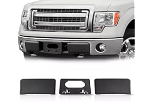 F150 Front Bumper Guards Insert Pads Cap + License Plate Frame Bracket Holder for Ford F-150 2009 2010 2011 2012 2013 2014 Re