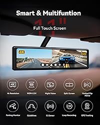 REDTIGER T27 Mirror Dash Cam Front and