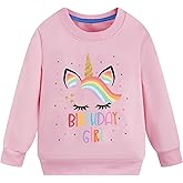 Birthday Girl Sweatshirt 2nd 3rd 4th 5th 6th 7th Girls Birthday shirts Toddler Mermaid Unicorn Cotton Long Sleeve Tops