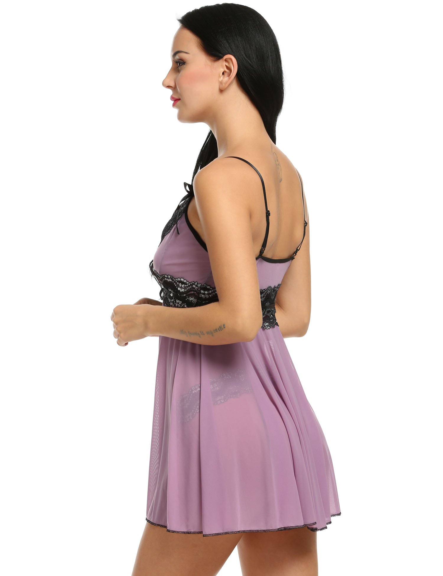 Pinsparkle Womens Sexy G-String Underwear Lingerie Babydoll Dress Nightgown Sleepwear Pajamas