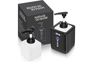 AOWOSA Massage Oil Warmer Bottle Professional Electric Lotion Digital Heater for SPA, Portable Automatic Oil Warmer Heated Cream for Salon Barber Shops Home, with Two Dispenser Bottle, ℃/℉ Switchable Display