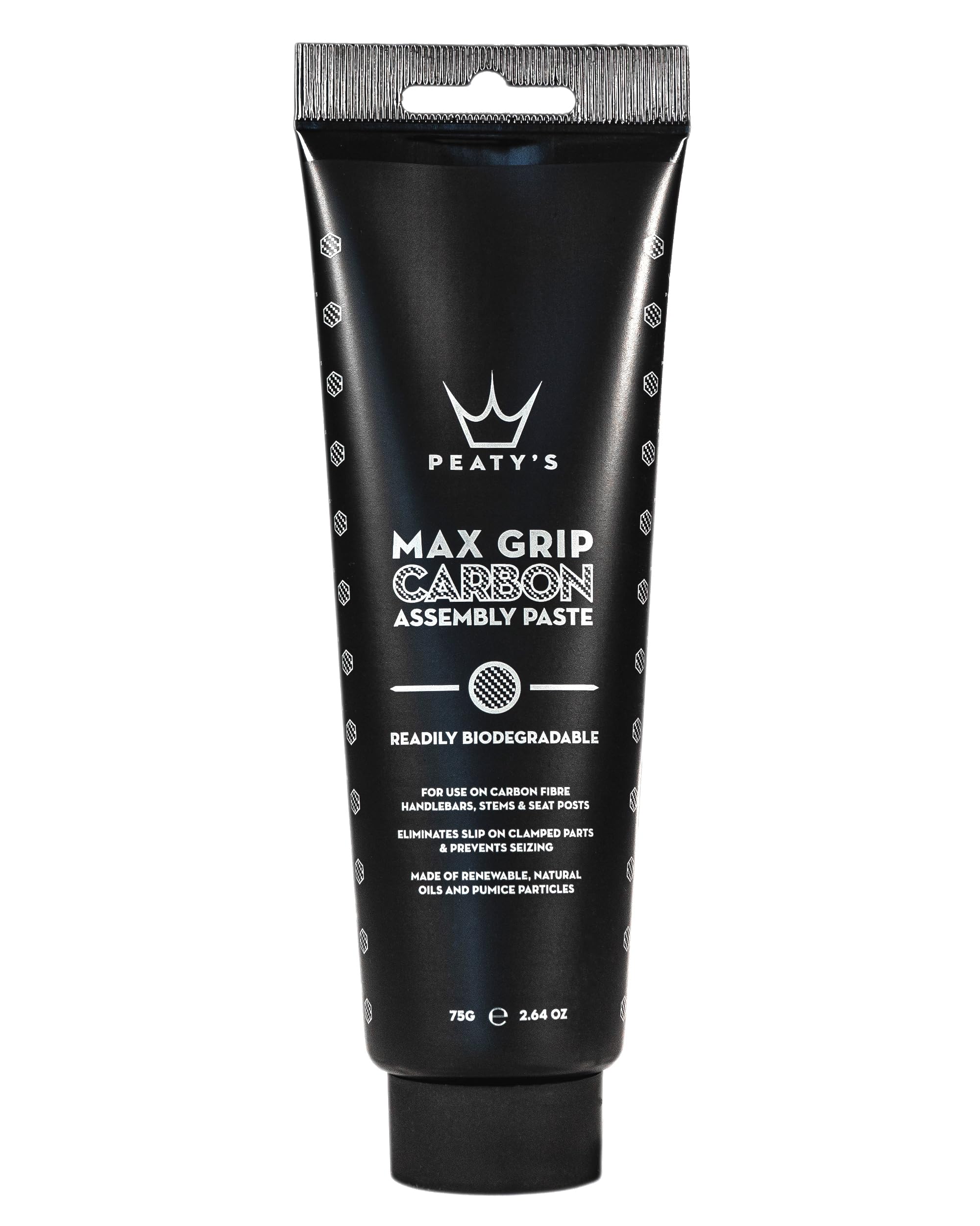 Peaty's Max Grip Carbon Assembly Paste - Bike Carbon Gripper Paste, Eliminate Slip Between Components, Eco Alternative for Handlebars, Stems & Seat Posts, Biodegradable Natural Oils & Pumice, 75g
