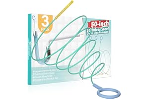 Drainsoon 50 Inch Sink Snake Drain Hair Removal Tool, Anti-break Long Drain Snake Hair Clog Remover, Hair Catcher Plumbing Drain Cleaning Tool for Shower, Bathtub, Small Tube, Pipe Line (Green-3P)