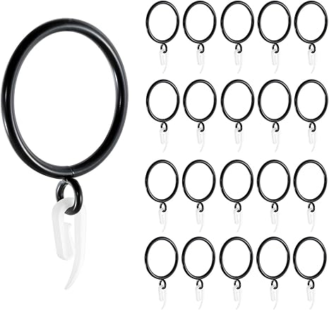 Amazon Pstyle カーテン フック レール ランナー リング 個セット Pst 037 ブラック フックタイプ カーテンレール ポール オンライン通販