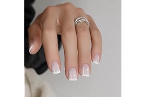 DANNI & TONI Semi Cured Gel Nail Strips Translucent White (Opal Veil) White-Tipped French Gel Nail Wraps 28 Stickers