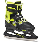 Bladerunner Ice by Rollerblade Micro Kids Adjustalbe Ice Skates, Black and Lime