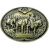 PEJOMO Belt Buckle for Men Simple Western Cowboy Belt Buckle for Women (Color 22)