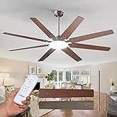 72 inch Ceiling Fans with Lights, Large Ceiling Fan with Light and Remote Control, Reversible, Dimmable, 3CCT, Quiet, Brown Modern Ceiling Fan for Bedroom, Kitchen, Patio, Farmhouse, Indoor/Outdoor